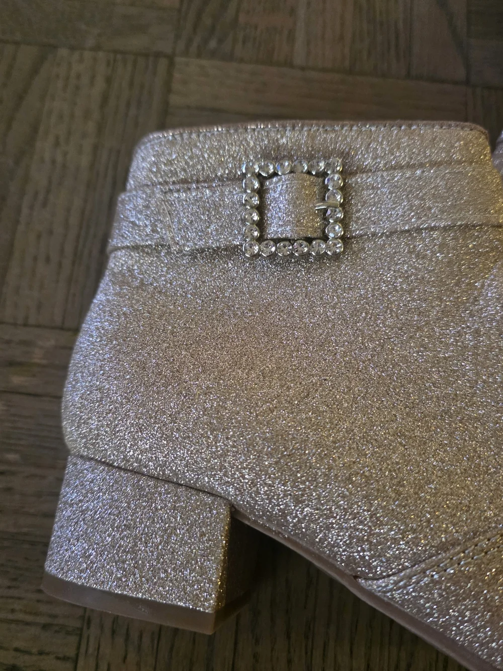 Self Esteem Glitter Ankle Boots in Champagne For Girl